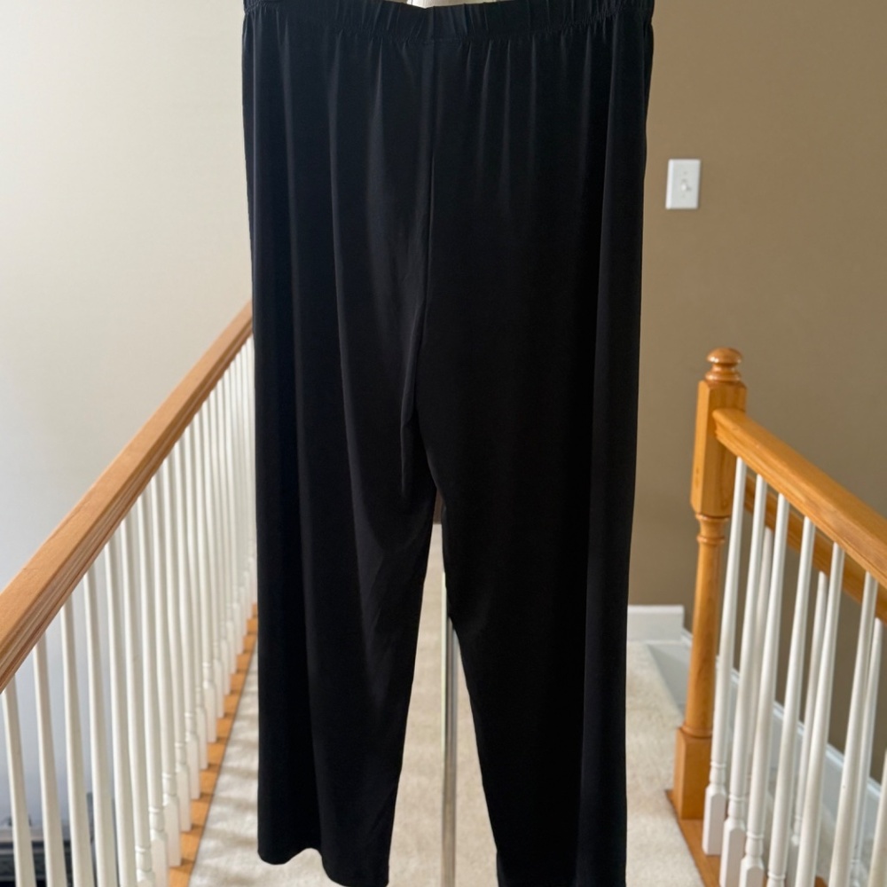 Women's Plus Roaman's Slick Black Pants, Size 22/24 - Picture 6 of 9